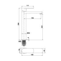 Abacus Logic Tall Mono Basin Mixer - Chrome