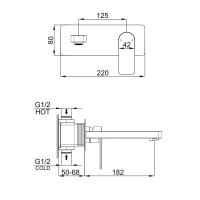 Abacus Iso Pro Concealed Wall Mounted Basin Mixer - Brushed Bronze