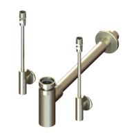 Abacus Professional Designer Bottle Trap And Isolation Valve Kit - Brushed Nickel