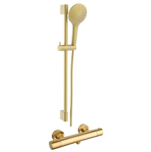 Tailored Orca Brushed Brass Round Bar Valve & 3 Mode Hand Set 