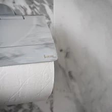 Smedbo Dot Matt Black Toilet Roll Holder with Cover