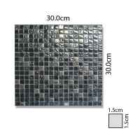 Abacus Direct Mixed Square Black Small Mosaic Tile - 300 x 300mm Box of 11 Sheets