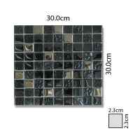 Abacus Mixed Square Black Chrome Large Mosaic Tile - 300 x 300mm Box of 11 Sheets