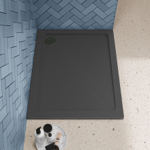 Nuie Pearlstone 1000 x 800mm Slate Grey Slimline Rectangle Shower Tray