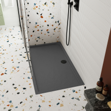 Nuie Pearlstone 1600 x 900mm Slate Grey Rectangle Shower Tray