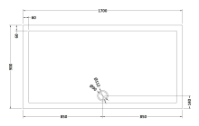 Nuie Pearlstone 1400 x 800mm Slate Grey Slimline Rectangle Shower Tray