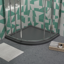 Nuie Slate Grey 800mm Slimline Quadrant Shower Tray