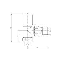 Angled Pattern Radiator Valves - Chrome 