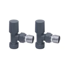 Scudo Anthracite Angled Radiator Valves