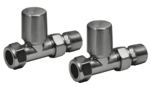 Scudo Gun Metal Straight Towel Rail Valves