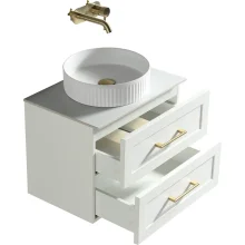 Tailored Bakewell 600mm Silk White Wall Hung Vanity Drawer Unit