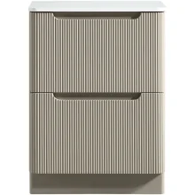 Tailored Monza 600mm Fluted Soft Coffee Vanity Drawer Unit with Countertop