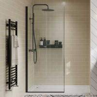 Multipanel Taupe Grey Large Tile Effect Shower Board