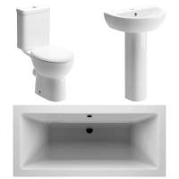 Termond Bathroom Suite, Basin 550mm, WC & Double Ended Bath 1700mm