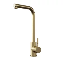 Top-Fix Vito L Neck Brushed Brass Kitchen Mixer Tap