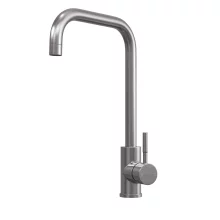 Top-Fix Vito Square Neck Brushed Steel Kitchen Mixer Tap