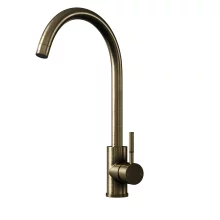 Top-Fix Vito Swan Neck Antique Brass Kitchen Mixer Tap