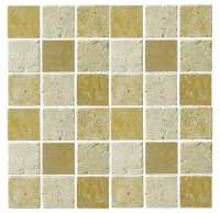 Abacus Travertine Marble Large Mosaic Mixed Colour Sheet 30 x 30cm Box of 5