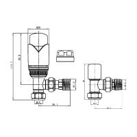 Abacus Ultima Square Black Nickel Angled Radiator Valve