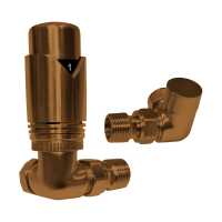 Abacus Corner Radiator TRV Valve Set - Brushed Bronze