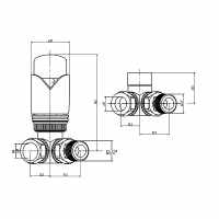 Angled Round Thermostatic Radiator Valves -  White 