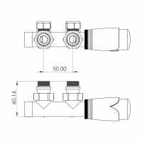 Darlington Angled Designer TRV with Lockshield 15mm Matt Black