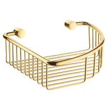 Smedbo Sideline Polished Brass Corner Soap Basket