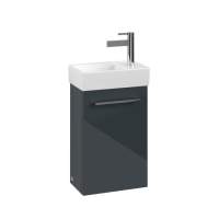 Villeroy & Boch Avento 340 RH Door Cloakroom Vanity Unit With LH Basin - Crystal Grey