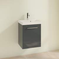 Royo Vitale 600mm 2 Drawer Wall Unit & Square Ceramic Basin in Urban Grey