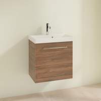 Vouille 410mm Wall Hung 1 Door Basin Unit & Basin - Anthracite Gloss