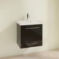 Vouille 590mm Wall Hung 2 Drawer Basin Unit (No Top) - Anthracite Gloss