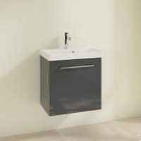 Jux Wall Hung 2 Drawer Basin Unit & White Basin 815mm - Matt Cotton & Oak Effect