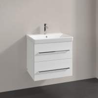 Vouille 410mm Wall Hung 1 Door Basin Unit & Basin - Anthracite Gloss