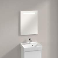 Khaki 600mm Rectangle Front-Lit LED Mirror - Matt Black