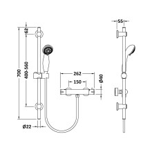 Trisen Harik 2 Dual Head Thermostatic Shower Brushed Brass