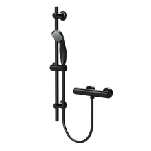 Nuie Black Round Shower Valve With Slide Rail