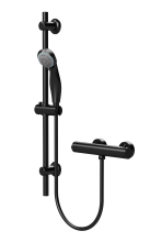 Nuie Black Round Shower Valve With Slide Rail Kit