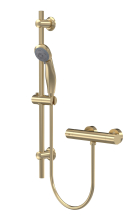 Nuie Brushed Brass Round Shower Valve With Slide Rail Kit