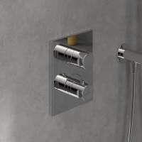 Concealed Chrome Shower Valve Thermostatic With Fixed Shower Head