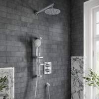 Villeroy & Boch Complete Concealed Shower Set With Riser Rail Round Chrome