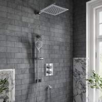 Villeroy & Boch Complete Verve Shower Set With Riser Rail Square Chrome