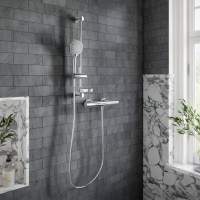 Villeroy & Boch Thermostatic Exposed Shower Set With Riser Rail Round Chrome