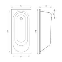 ClearGreen Reuse 1500 x 700mm Reinforced Single Ended Bath