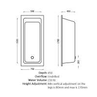 ClearGreen Reuse 1500 x 700mm Reinforced Single Ended Bath