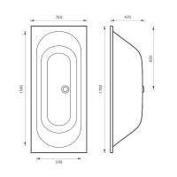 Beaufort Malin 1700 x 700 Beauforte Reinforced Double Ended Bath