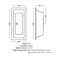 Abacus Double Ended Armoured Plus Bath 1800 x 800mm