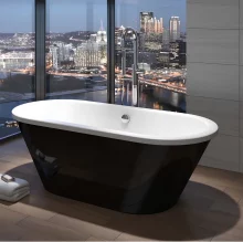 Abacus Vessini Freestanding Bath with Black Panel 1700 x 755mm