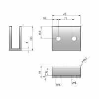 Aquadart Wetroom 10mm Glass Wall Profile & Support Arm Kit - Polished Silver