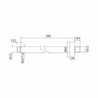 Abacus Square Fixed Shower Wall Arm 375mm