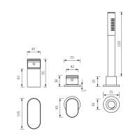 Abacus KI 4 Hole Deck Mounted Brushed Bronze Bath Mixer Tap